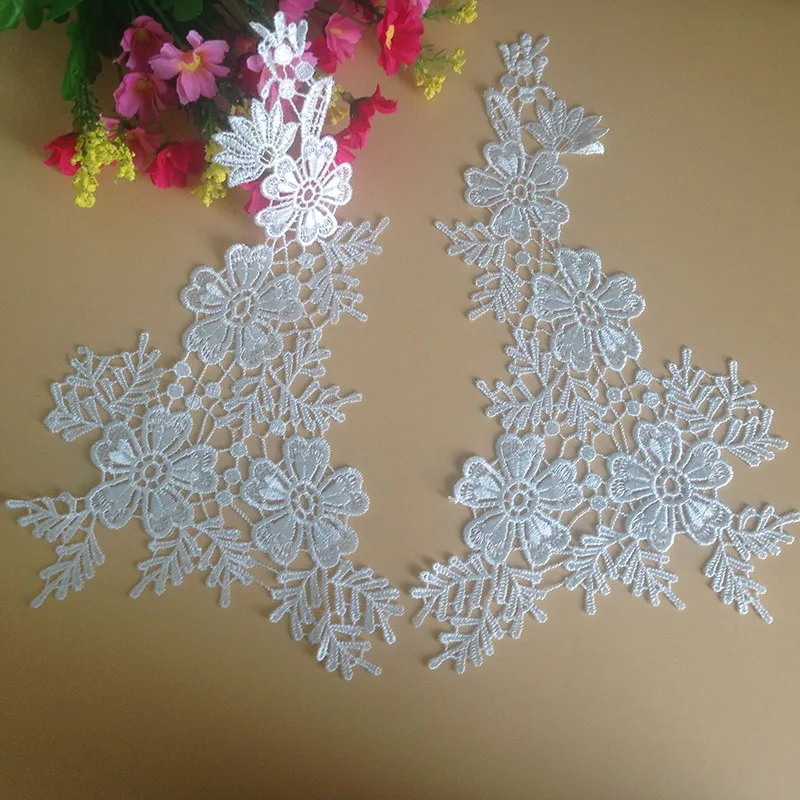 

10Pieces High Quality White Elegant Embroidery Lace Applique Embroidery Ornament Couture Designs Sewing Accessories For Clothes
