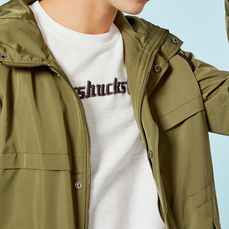 Куртка SEMIR мужская с капюшоном уличная ветровка на молнии длинным рукавом