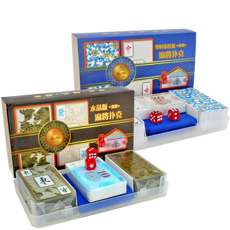 Хрустальная плитка для Маджонга пластиковые дорожные игровые карты игра в