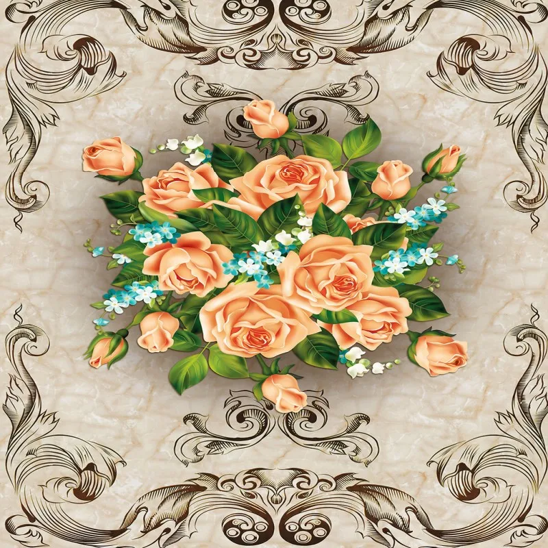 Бесплатная доставка винтажные настенные 3d обои для пола из розового мрамора на