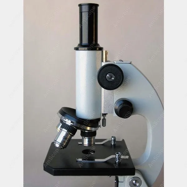 Glass Lens Student Microscope--AmScope Supplies 40X-640X Metal Body Microscope with ABS Case &amp 25pc Specimens | Инструменты