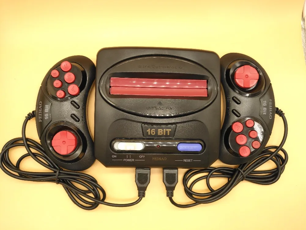FEIHAO Ретро ТВ Видео игровая консоль для MegaDrive 16 бит игровой Картридж с 14 встроенными играми и 18 в 1 игровая карта AV выход