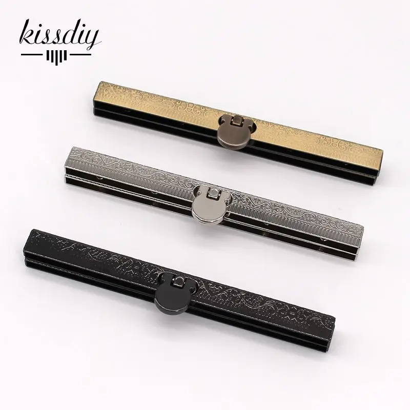 KISSDIY 10pcs 11.4 CM Embossed fihished DIY Metal Purse frame Handle for Bag sewing,antique Bronze Silver and Gun Black color