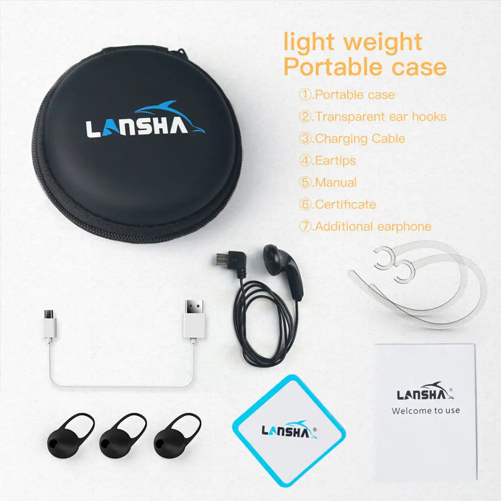 Lansha гарнитура Bluetooth Беспроводной Наушники с микрофоном наушники случае громкой