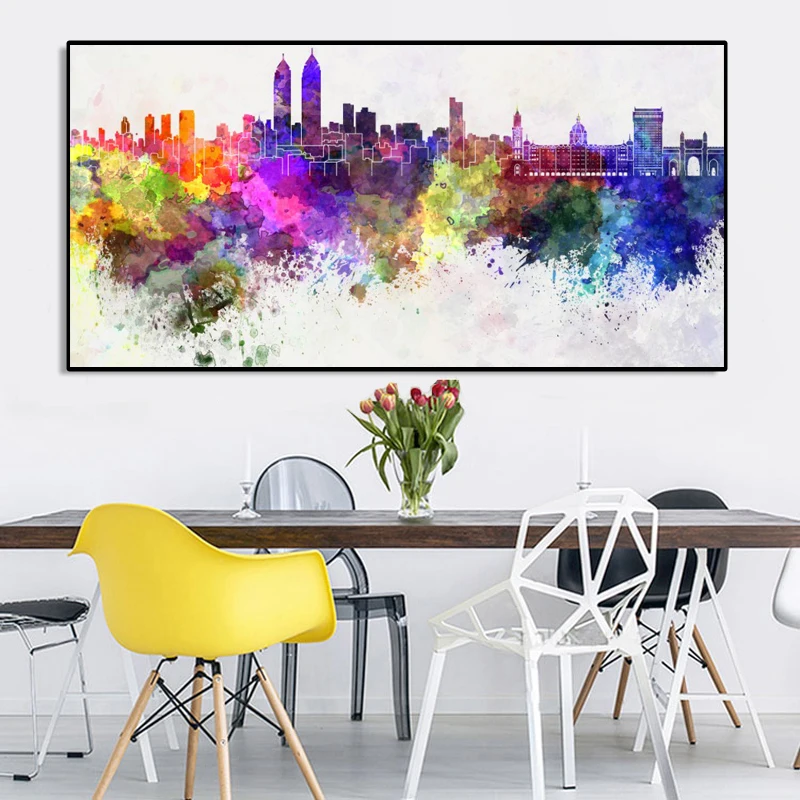 Постеры и принты настенная живопись на холсте абстрактная Акварельная World Frame