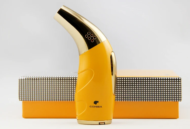 COHIBA Gadgets Pretty Windproof 1 Torch Jet Flame Butane Gas Cigarette Cigar Lighter With Gift Box | Дом и сад