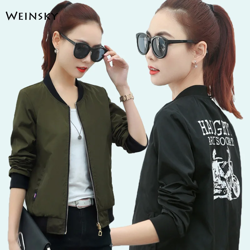 

Women Thin Print Baseball Jackets 2019 New Coat Women Jacket Fashion Youth Bomber Jackets Streetwear Baseball Uniform