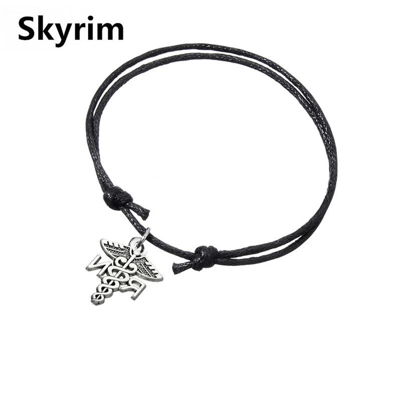 Skyrim регулируемые красочные браслеты ручной работы восковые из шнуров с