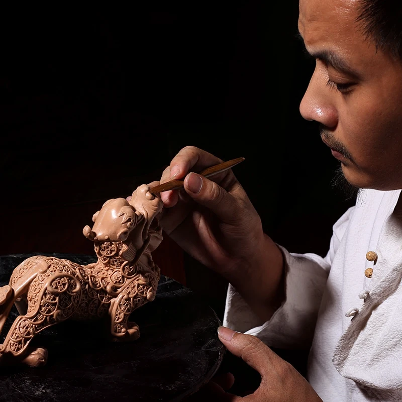 Фэн шуй Золотая латунная Pi Yao/Pi Xiu Статуэтка богатства|figurine|yao |