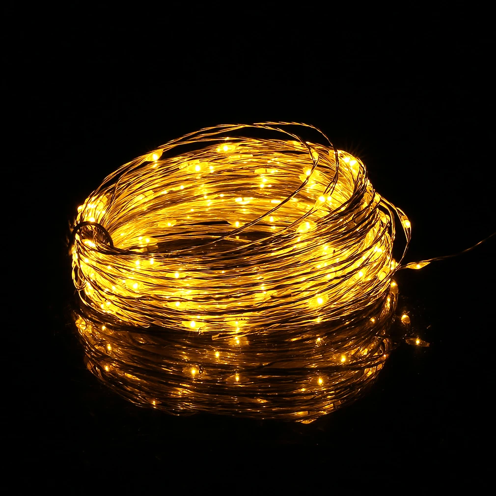 10 м/33 фута 100LED Серебряный провод электрический компонент гирлянда Фея свет 12В для