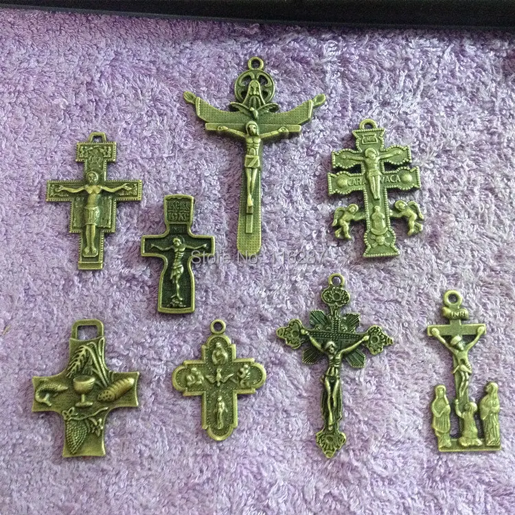 8 шт. различные стили католические религиозные подарки Античная бронза с