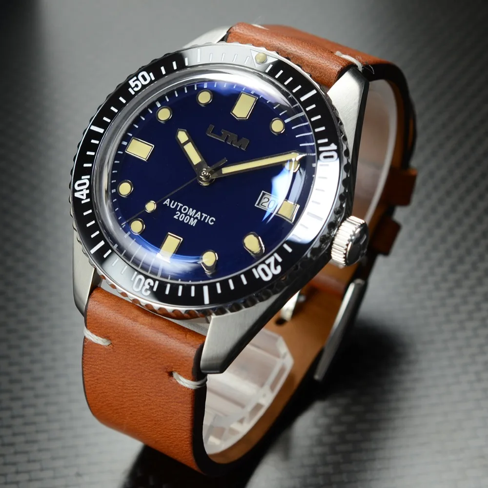 Мужские винтажные часы для дайвинга San Martin Sixty-Five, автоматические часы из нержавеющей стали 200, водостойкие мужские часы, модные