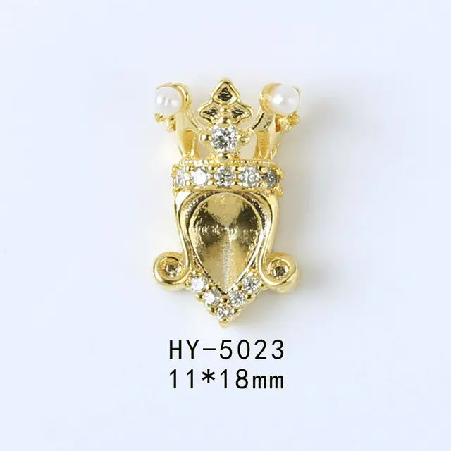 HY5023 10 шт./лот, корона, 3D сплав, дизайн ногтей, циркон, металл, маникюр, аксессуары для ногтей, ювелирные изделия, сделай сам, украшение для ногтей, хрустальный камень, подвески для ногтей - Цвет: HY5023