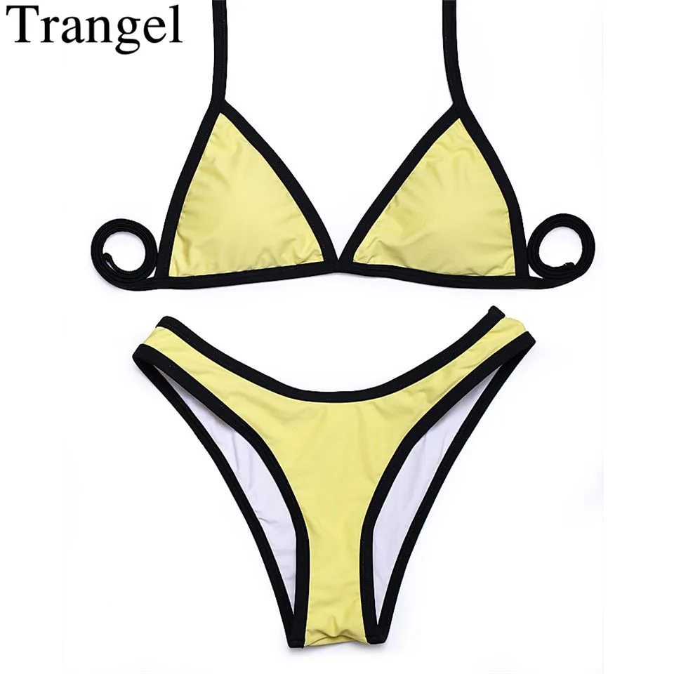 Trangel купальный костюм, одежда для плавания, бикини, женские одноцветные бразильские купальники, бикини, женский купальный костюм, женский купальный костюм