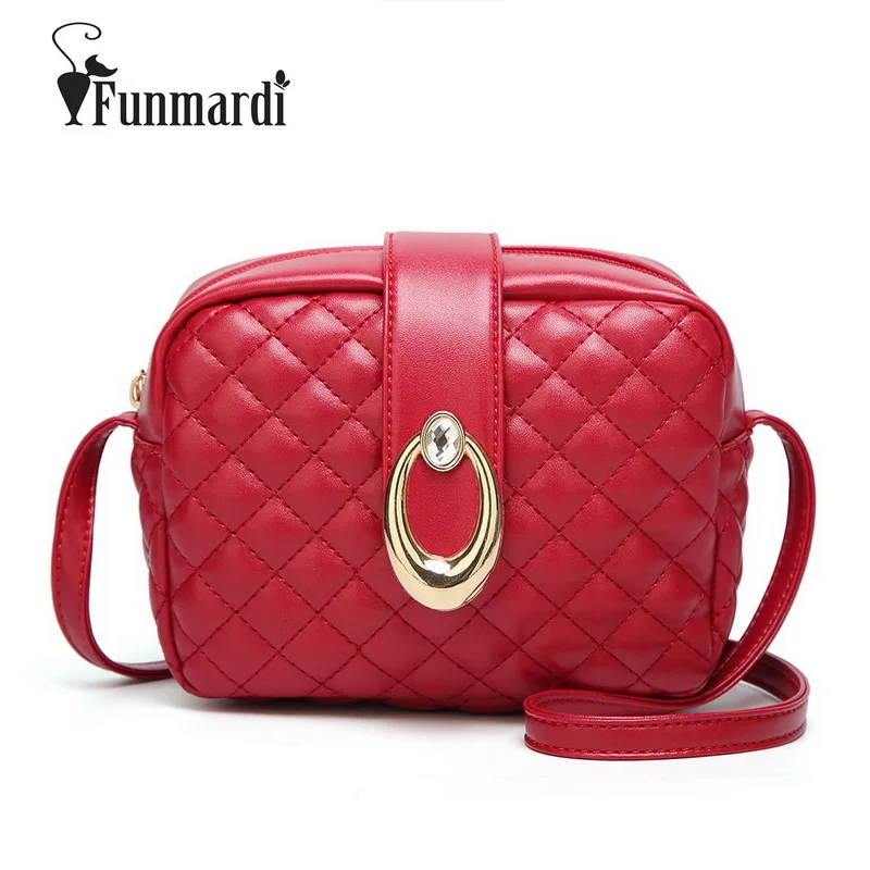 FUNMARDI модные сумки через плечо с ромбовидной решеткой для женщин женские Сумки из