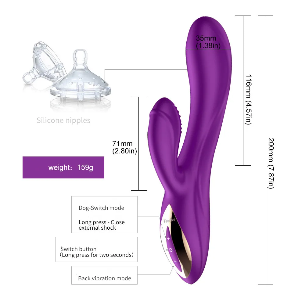 Кролик Вибратор 10 Скорость G Spot Dildo Силиконовый Водонепроницаемый Стимулятор