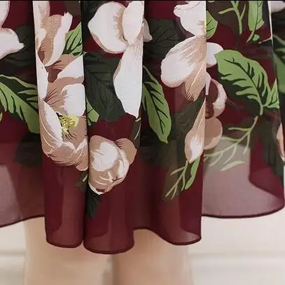 Летний винтажный Костюм двойка из шифона для женщин среднего возраста большие