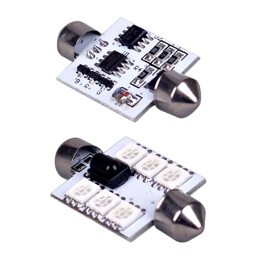 2 шт. RGB Карта Купол интерьера автомобиля светильник + пульт дистанционного