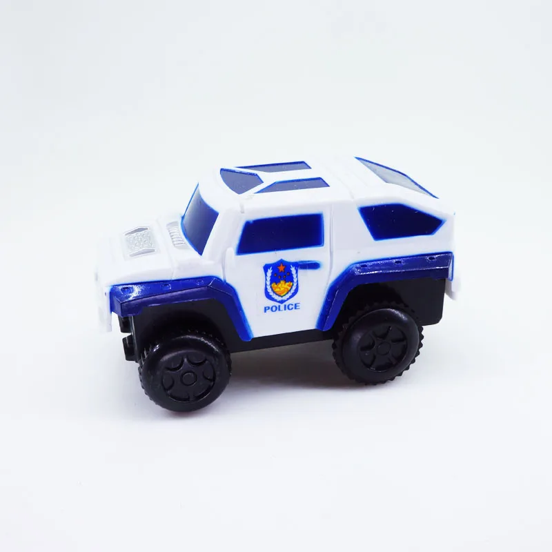 police car Kitoz Мега набор гоночный трек светится в темноте красочный слот светодиодный светильник автомобильный изгиб гибкий трек твист гоночный трек железная дорога игрушка для мальчика - Цвет: police car