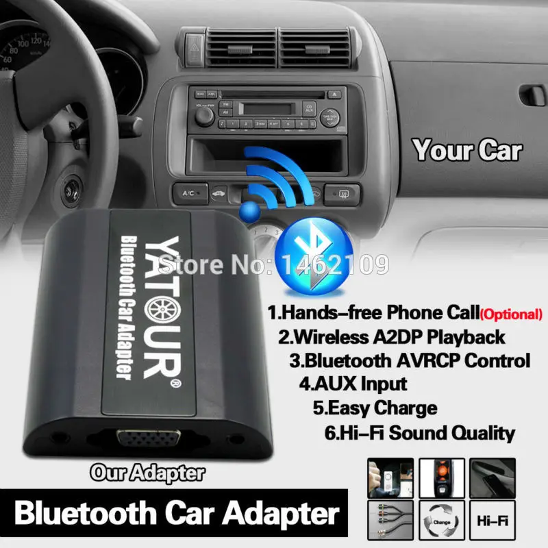 Yatour Bluetooth Car Adapter Digital Music CD Changer CDC Connector For Volvo C70 S40 S60 S80 V40 V70 XC70 HU-xxx Series Radios