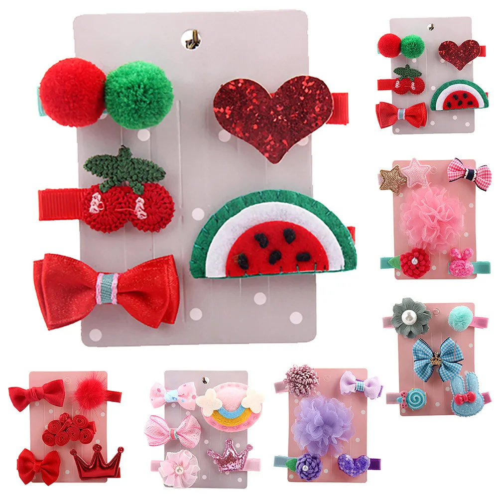 Заколка для волос девочек 5 шт. детская заколка младенцев с мотивами мультяшных