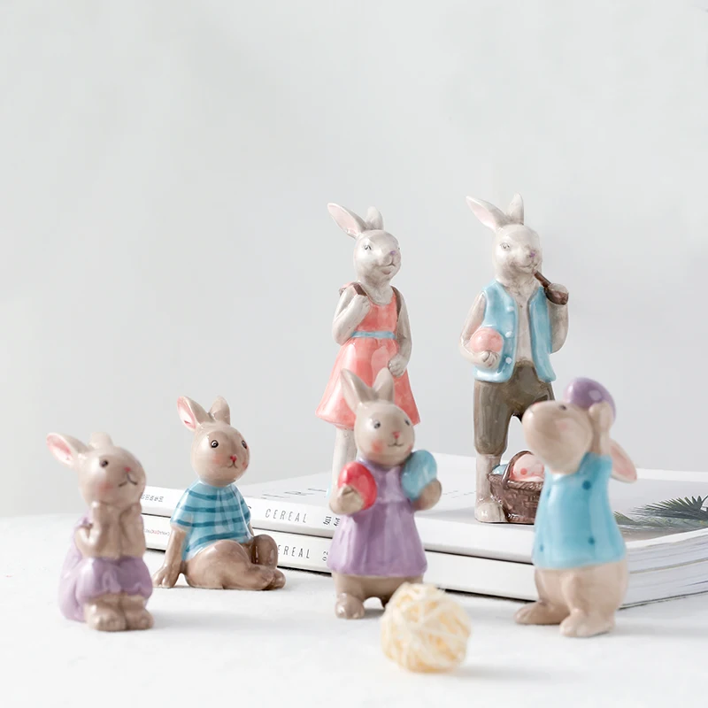 Креативное украшение для гостиной любовь пара кролика ТВ-шкаф фарфоровое и