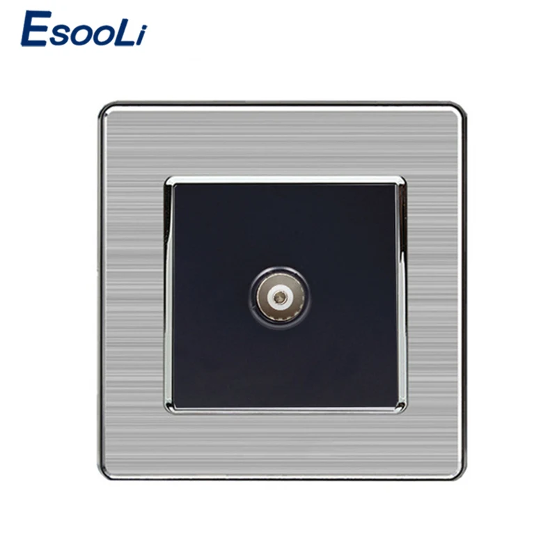 Разъем для телевизора Esooli 1 Gang роскошная настенная розетка панель из нержавеющей