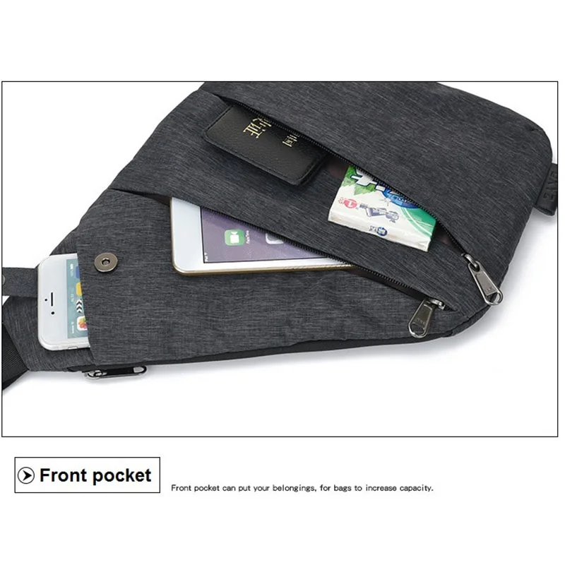 Мужская нагрудная сумка слинг с одним плечевым ремнем рюкзак туристические
