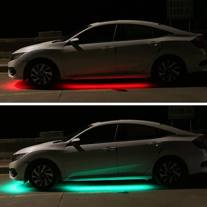 Neon Lights Atmosphere Lamp Strips Rgb Underbody Car Auto Decorative Universal Underflow Flexible