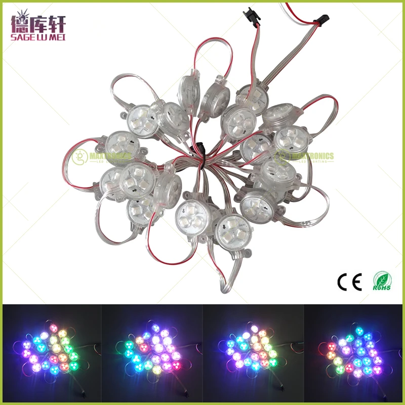 300 шт. 30 мм диаметр 12 В постоянного тока ws2811/LPD6803/WS2801/DMX512/1908 IC дополнительно D30 5050SMD