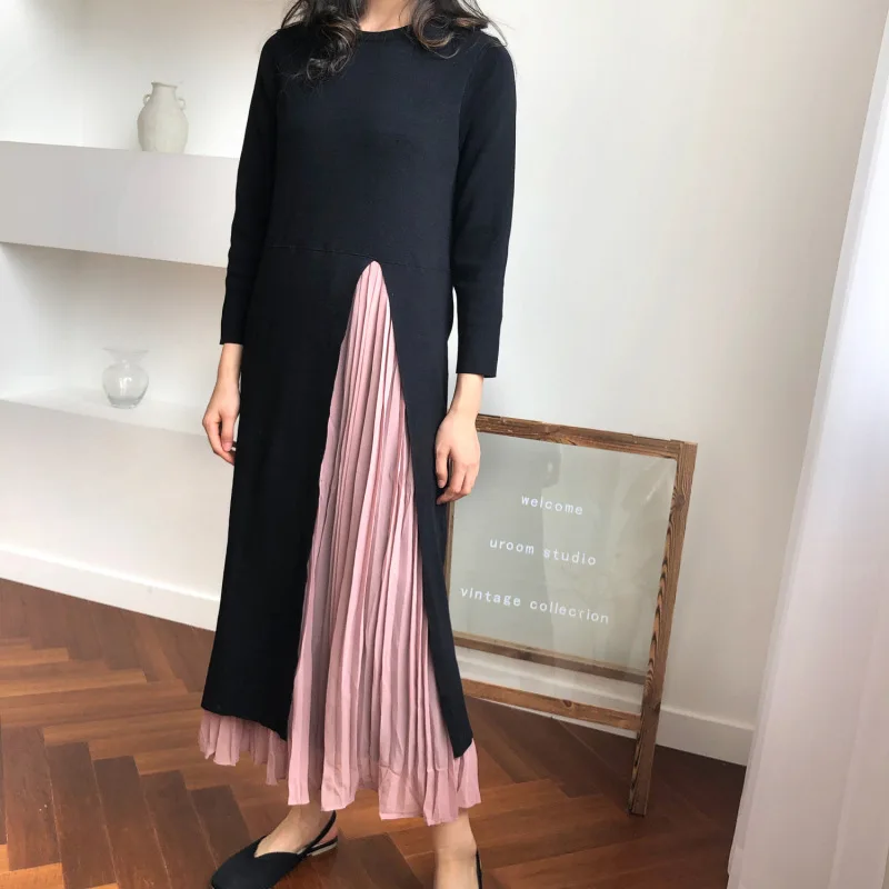 Женская одежда винтажное трикотажное платье свитер из двух предметов