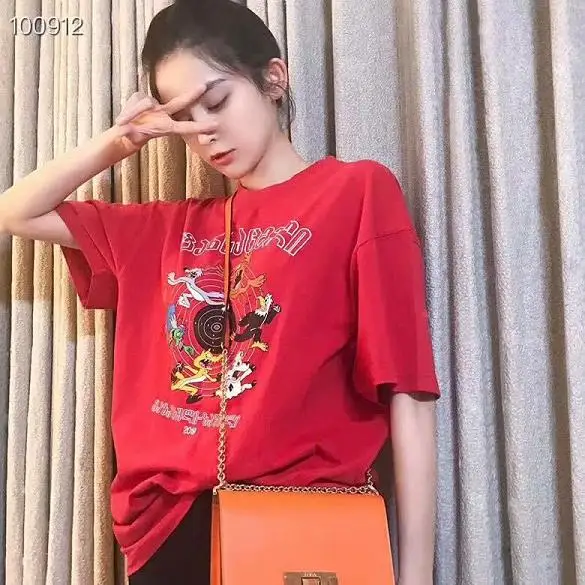 19ss vetements, футболка с мультяшным принтом, для мужчин и женщин, с вышивкой, высокое качество, футболки, уличная одежда, хип-хоп, kanye west, Забавные футболки