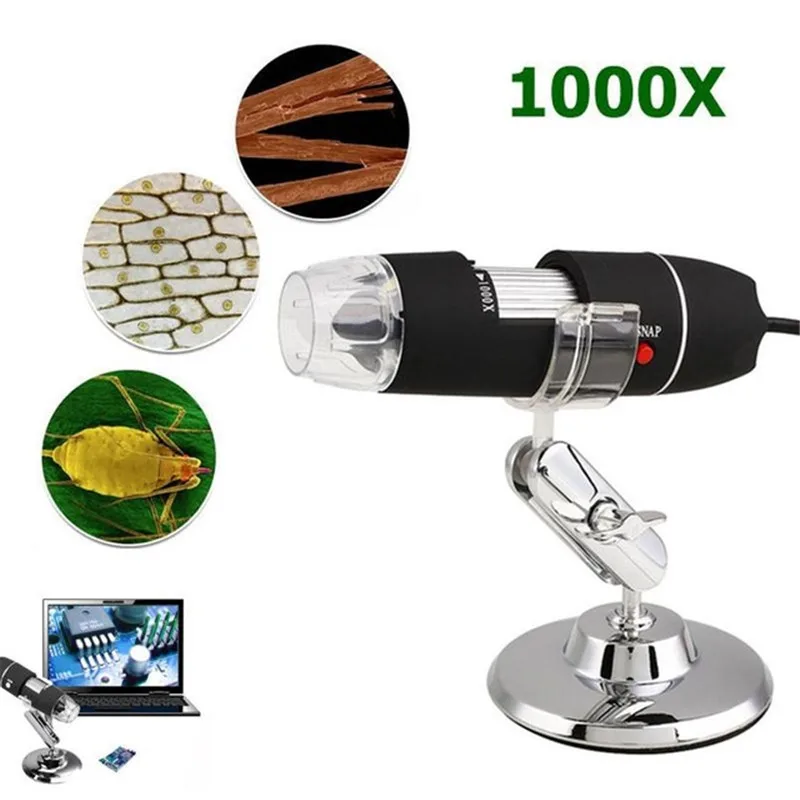 Lerbyee цифровой микроскоп 3 в 1 USB эндоскоп 50x-1000x увеличение 8 светодиодный мини-камера совместима с Mac Window Android