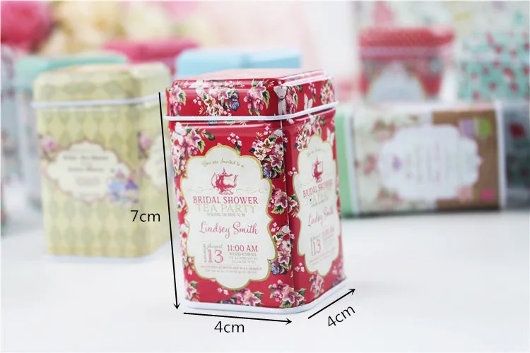 24 шт./лот винтажная коробка для цветочной помады маленькая жестяная деликатный