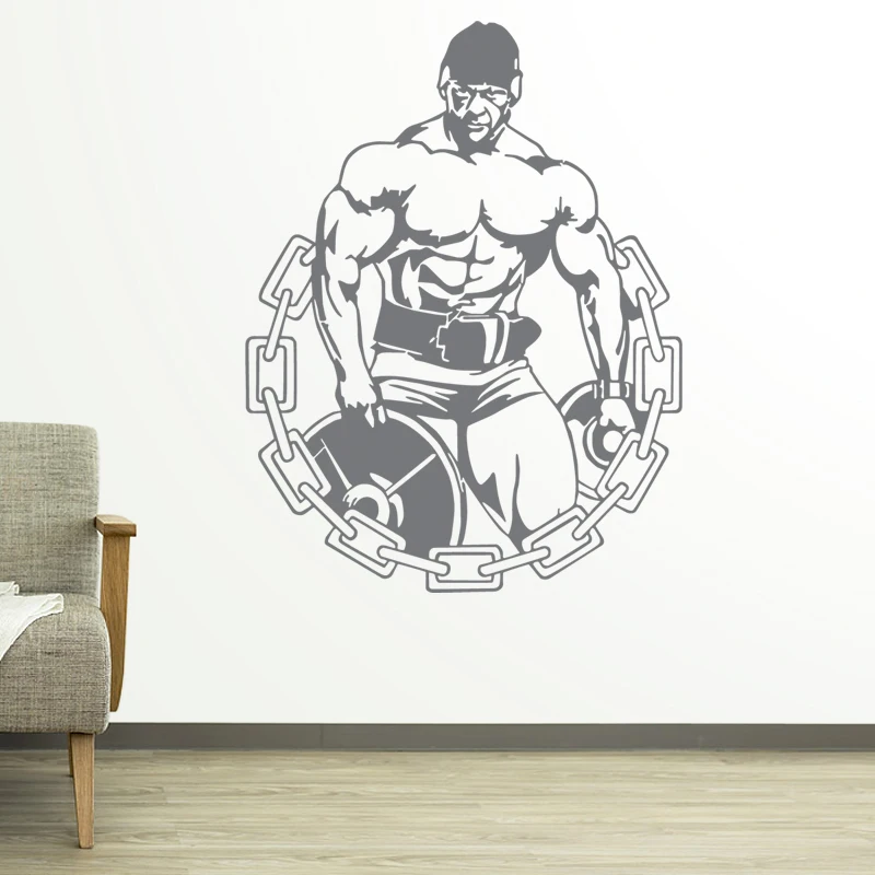 Chain Muscle Fitness Club Decal Gym Sticker Decor Posters Vinyl Decoracion Wall Decals Mural Car | Дом и сад