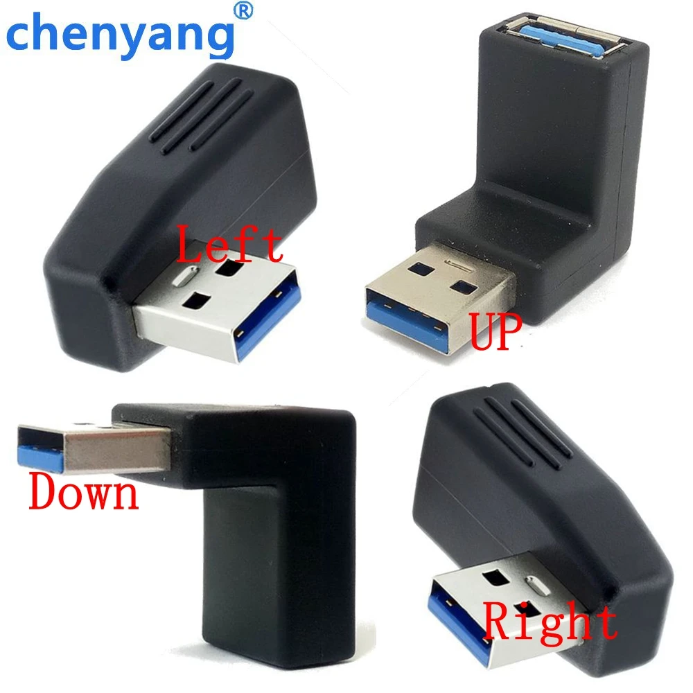 90 градусов USB 3 0 мужчина к гнезду левый и правый угловой адаптер AM/AF разъем для