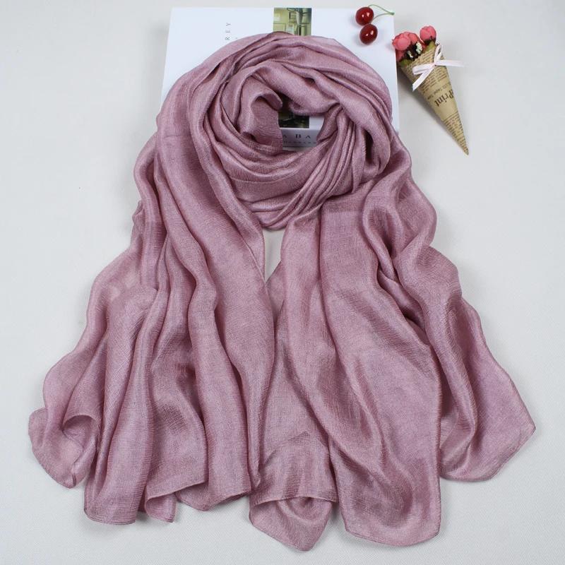 

fashion scarf women fImitation silk satin solid scarves Pure color scarfs soft elegant decoration flax YM001