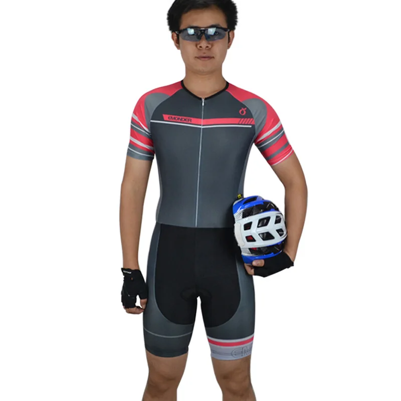 Мужская Трикотажная футболка для триатлона тонкая губчатая подкладка