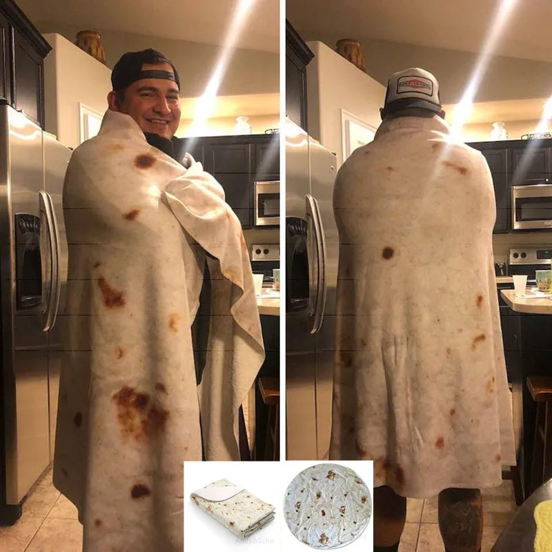 Забавное одеяло Burrito тортильская накидка плед s мексиканское шерпа флисовое