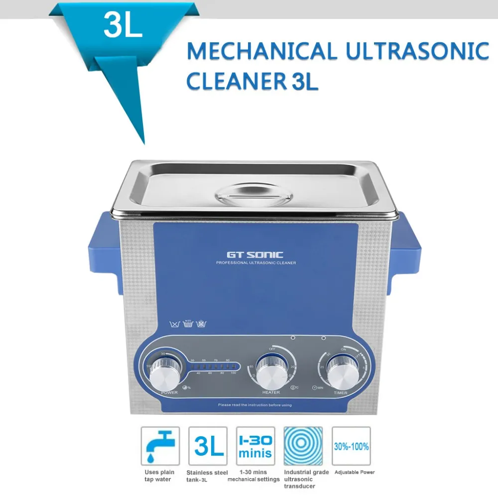 GT sonic VGT-1620QTD 2L Ultra sonic Очиститель цифровой таймер из нержавеющей стали установка нагрева для ванной очистки ювелирных изделий Часы Очки