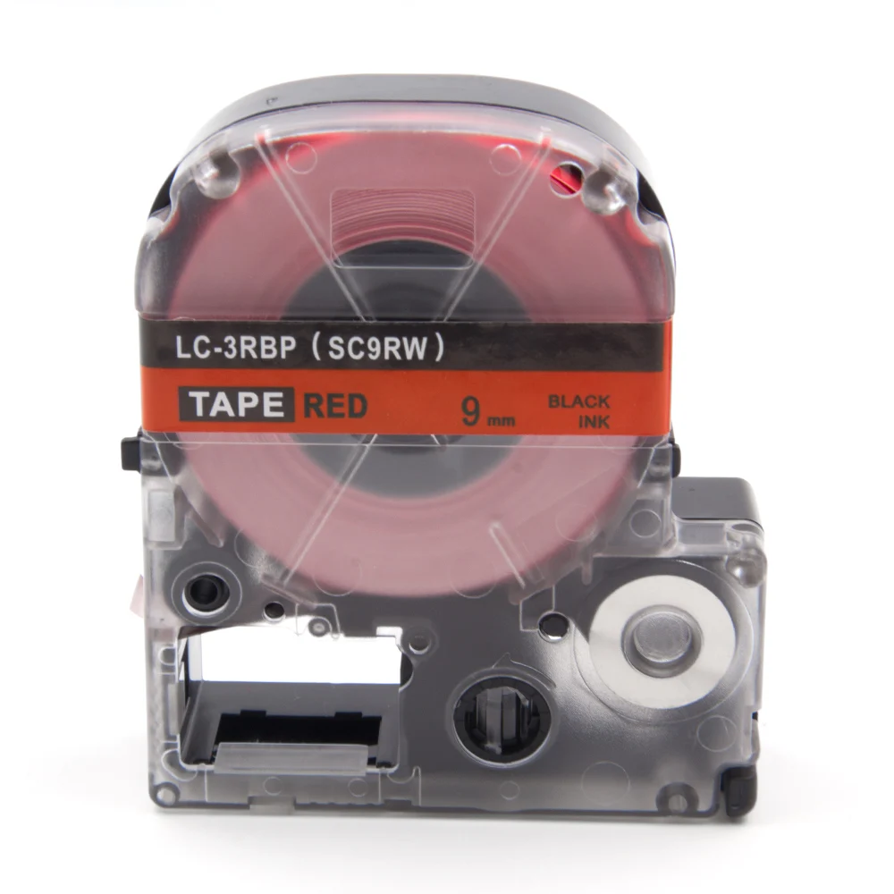 Absonic 9 мм * 8 м черный на красной ленте кассеты SC9RW LC-3RBP замена для EPSON Label Maker LW-400 LW-500
