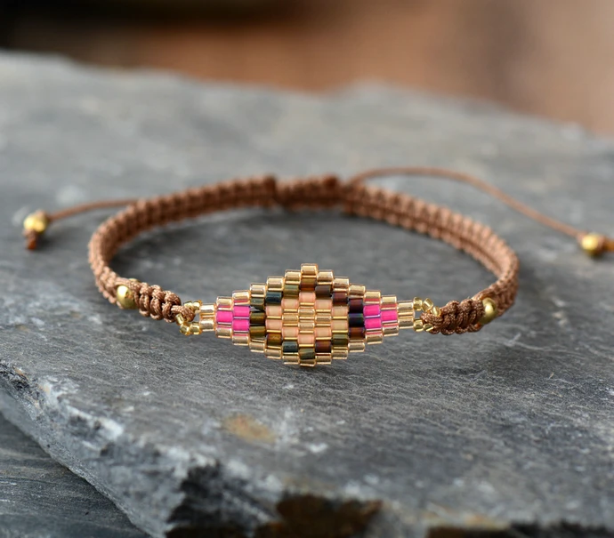 Женские браслеты цветной бисер браслет дружбы Женский Плетеный Простой подарок