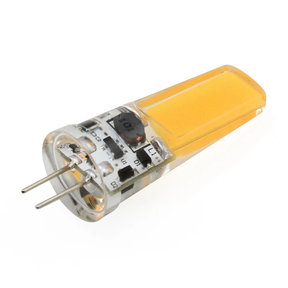 G4 светодиодный 2 Вт COB лампы светодиодный силиконовый Лампа Свет 12 V 24 V AC/DC 360 Угол луча заменить 20 Вт галогенная лампа белое свечение, теплое белое свечение, 1 шт./лот