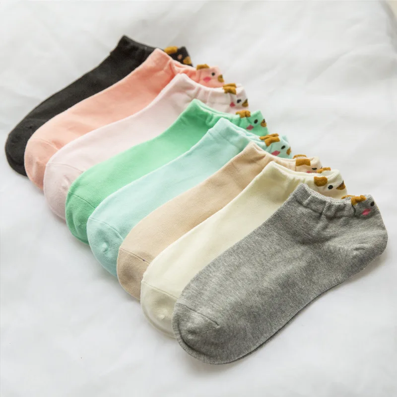 10 Пар/лот моду женские модели лодка носки трехмерного мультфильма голые мода|sock