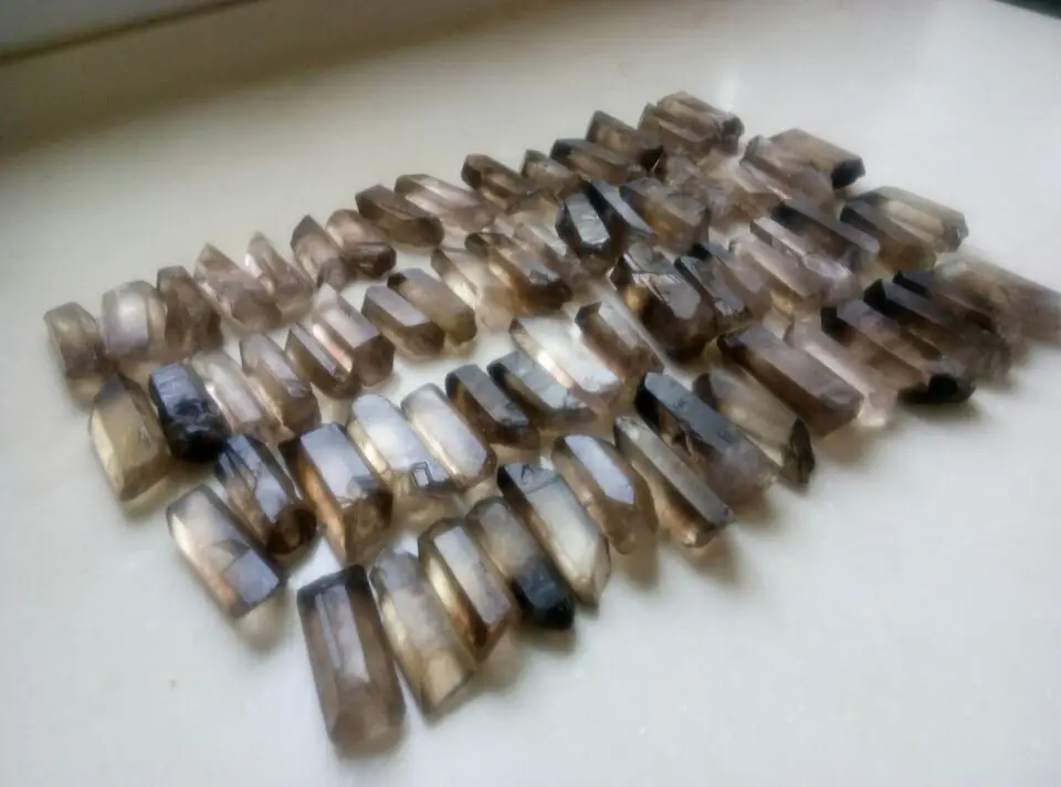 Натуральный дымчатый Lemurian Seed Quartz точечный образец 1/4 фунта|Камни| |