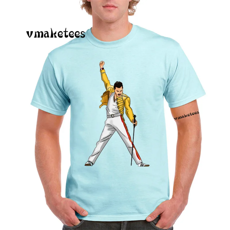 Print The Queen Band FREDDIE MERCURY T-shirt Summer Casual Short sleeve Tshirt For Men GMT4305I | Мужская одежда
