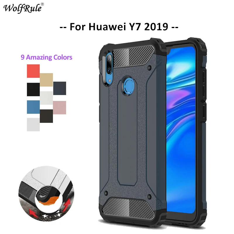 

Чехол для Huawei Y7 2019, защитный чехол из ТПУ и поликарбоната для задней панели телефона, чехол для Huawei Prime Y7, 6,26 '', 2019