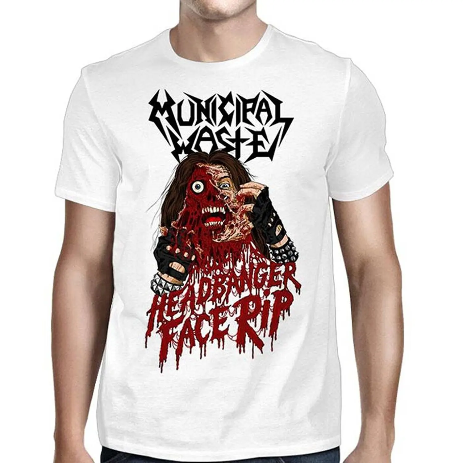 JSR бытовых отходов мужские Headbanger футболка фирменные белые хлопковые костюмы