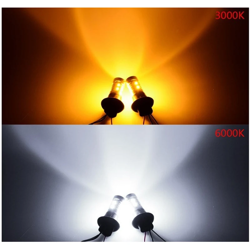 2x Dc 12 24v T20 7440 7443 1156 2835 42smd 2500lm 50w Car Led Light Dual Color Switchback Turn Lamp Bulb Daytime Runn|car led light|dual colorled car
