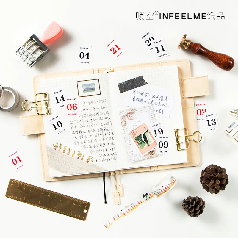 Infeel. мне классический Lable календарь стикер Дата Марк запись 365 дней жизни Scheedule